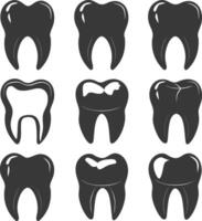 Silhouette Cavity Teeth black color only vector