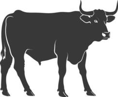 Silhouette bull animal black color only vector