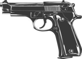 silueta bala pistola arma negro color solamente vector