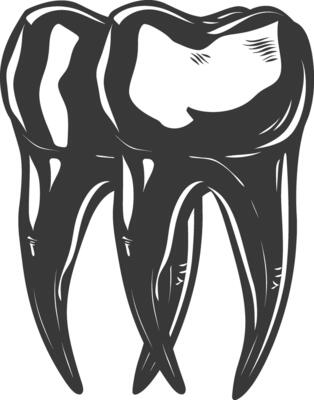 Silhouette Cavity Teeth black color only