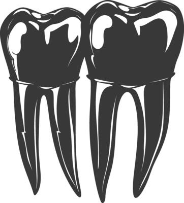 Silhouette Cavity Teeth black color only