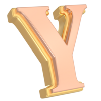 y font oro 3d png