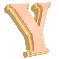 y fuente oro 3d png