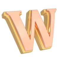 W Font Gold 3D png