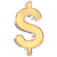 Gold Dollar 3D Rendering png