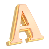 A Font Gold 3D png