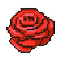 8-bit flower rose element in pixel art. The style of a digital vintage game from the 80s and 90s. Modern illustration. vector