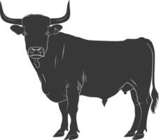 Silhouette bull animal black color only vector