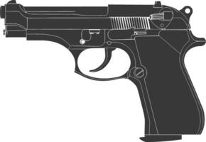 silueta bala pistola arma negro color solamente vector