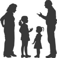 Silhouette Child abuse Parents scold children girl black color only vector
