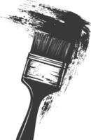 silueta cepillo para pintura paredes negro color solamente vector