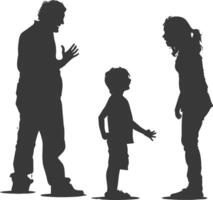 Silhouette Child abuse Parents scold children boy black color only vector