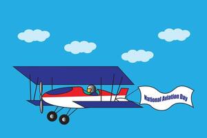 illustration graphic of aviation day vector