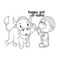outline of happy eid al-adha vector