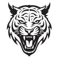 Angry Tiger growling sketch hand drawn vector