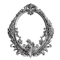 Vintage mirror hand drawn sketch in doodle style illustration vector