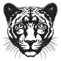 Black panther cub portrait hand drawn sketch vector
