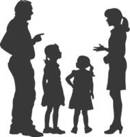 Silhouette Child abuse Parents scold children girl black color only vector