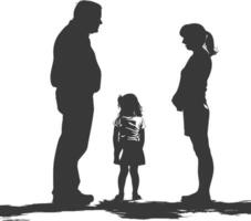 Silhouette Child abuse Parents scold children girl black color only vector