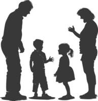 Silhouette Child abuse Parents scold children boy black color only vector