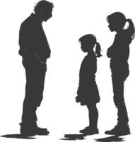 Silhouette Child abuse Parents scold children girl black color only vector