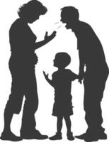 Silhouette Child abuse Parents scold children boy black color only vector