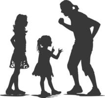 Silhouette Child abuse Parents scold children girl black color only vector