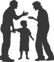 Silhouette Child abuse Parents scold children boy black color only vector