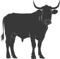 Silhouette bull animal black color only vector