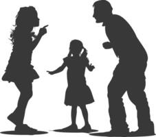 Silhouette Child abuse Parents scold children girl black color only vector