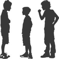 Silhouette Child abuse Parents scold children boy black color only vector