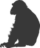 silueta chimpancé animal negro color solamente vector