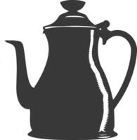 Silhouette coffee pot black color only vector