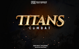 titans text effect, font editable, typography, 3d text psd