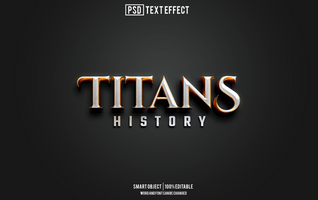 titan text effect, font editable, typography, 3d text psd