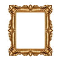 luxury golden Decorative elegant frame isolated on transparent background png