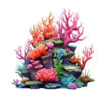 Coral reef isolated on transparent background png