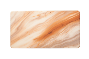 Empty rectangular marbled cutting board isolated on transparent background png