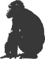 silueta chimpancé animal negro color solamente vector