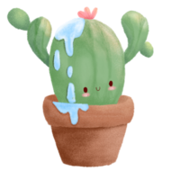 adorable mano dibujado cactus png