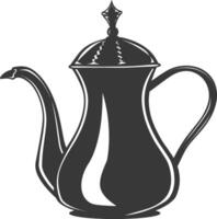 Silhouette coffee pot black color only vector