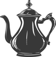 Silhouette coffee pot black color only vector