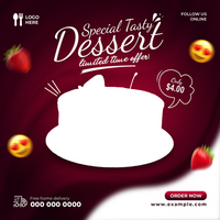 gesund Essen Speisekarte, Burger , Pizza, Dessert Sozial Medien Post Banner Vorlage psd