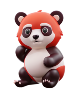 3d illustrazione rosso panda png