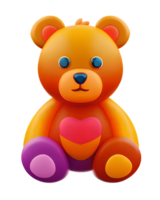 3d Illustration Teddy Bär mit ein Herz png