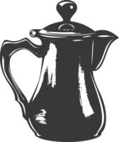 Silhouette coffee pot black color only vector