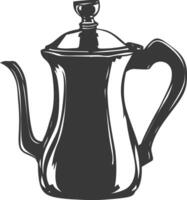 Silhouette coffee pot black color only vector