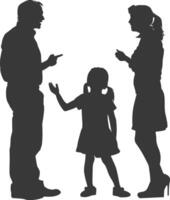 Silhouette Child abuse Parents scold children girl black color only vector