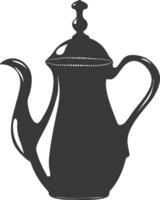 Silhouette coffee pot black color only vector