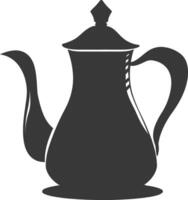 Silhouette coffee pot black color only vector